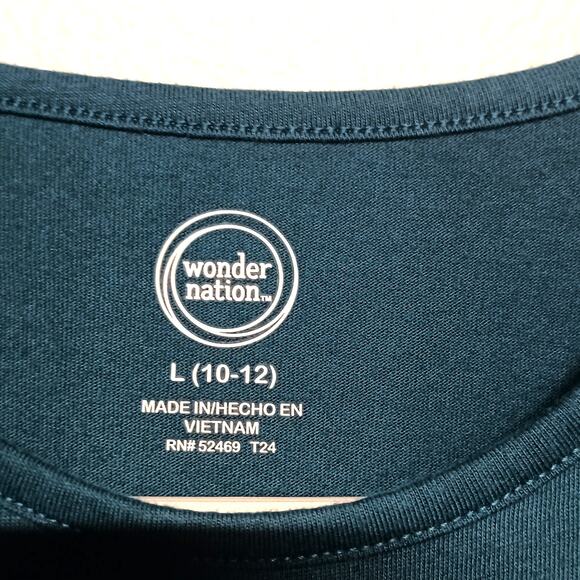 WONDER NATION Girls' Blue Short Sleeve Skater Dress - Size L - Picture 3 of 4